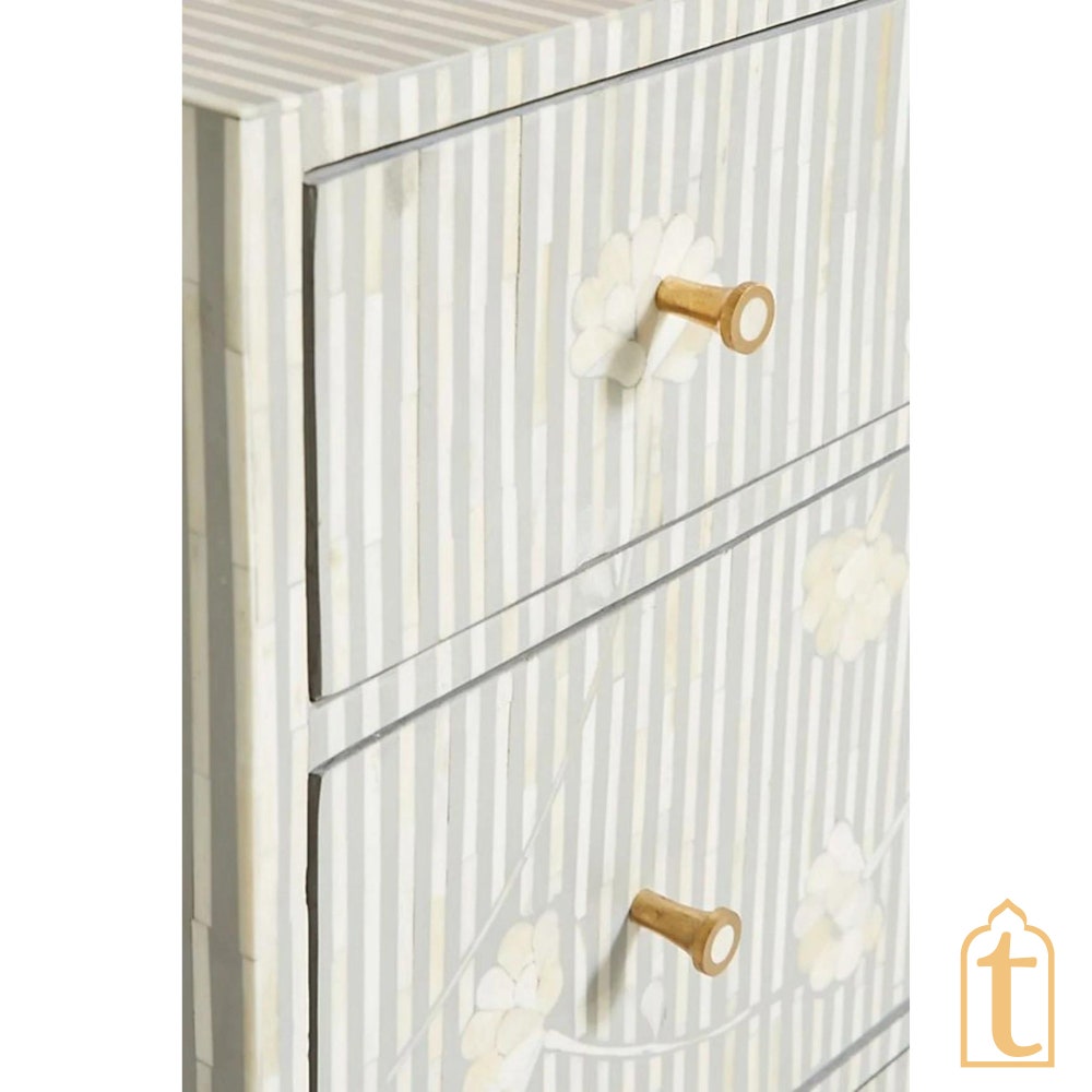 Bone Moroccan Inlay 6 Drawers Chest of Drawers,Bone Inlay 6 Drawers Dresser, Bone Inlay Chest of Drawers,Bone Inlay Furniture Sideboard Unit - Image 3