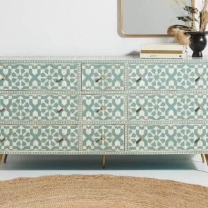 Bone inlay Buffet , Bone inlay cupboard , Bone inlay furniture , Bone inlay sideboard , MOP inlay furniture , Bone inlay Dresser.