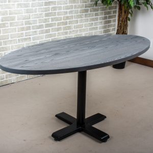Dining Table for Modern Spaces, Oval Ash Wood Table, Pedestal Table for 2, Gray Oval Kitchen Table, Custom Oval Pedestal Dining Table