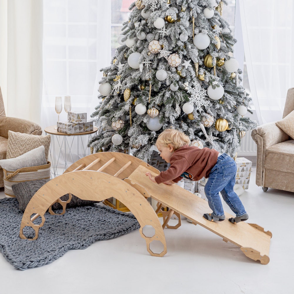 Christmas Set - Large Montessori Climbing Arch with Cushion, Montessori furniture, Baby climbing gym, Nursery home gym, Gift 1 year old - Image 6
