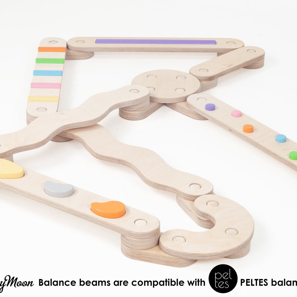 Wooden balance beam set from 6, double-sided balance beams, balance toy, Montessori, balance path, gymnastic beam, kids balance board - Image 10