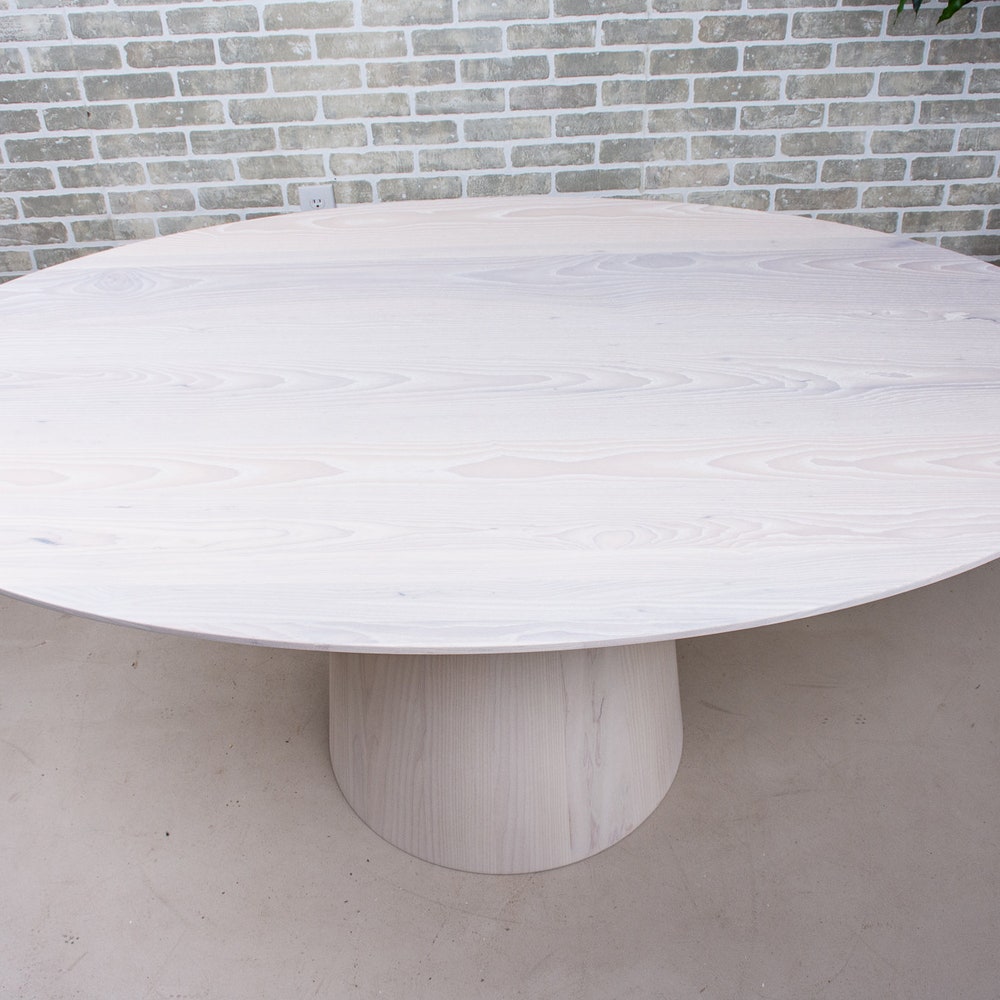 Custom Oval Pedestal Tables, White Dining Table with Wood Pedestal Base, Wood Oval Dining Table, Modern White Dining Table, Oval Wood Table - Image 2