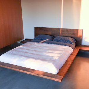 King Platform Float Bed, Platform Bed, Platform Bed Frame, Wooden Bed Frame, Wooden bedroom set, Queen bed, Walnut Bed, Easy Assembly