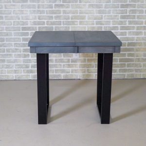Modern Dining Table Expandable with Leaves, Extendable Small Dining Table in Steel Gray, Small Square Table, Extension Table for Small Space