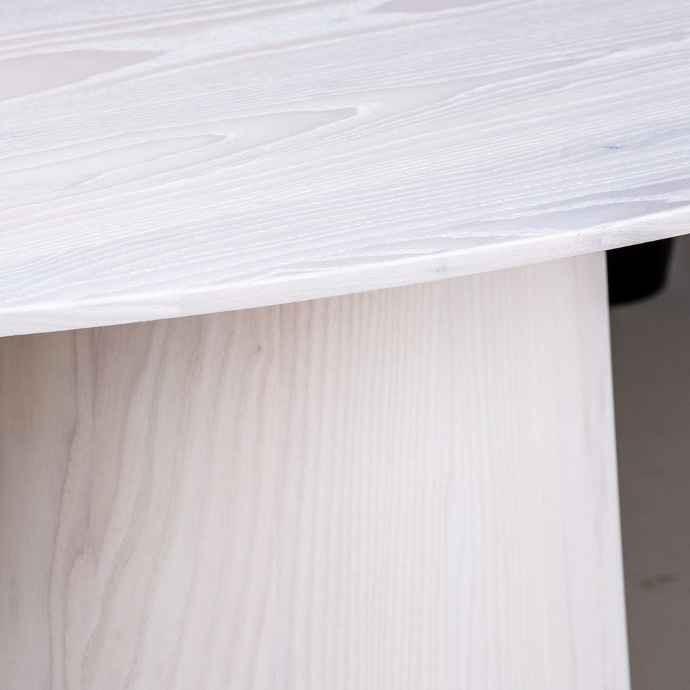 Custom Oval Pedestal Tables, White Dining Table with Wood Pedestal Base, Wood Oval Dining Table, Modern White Dining Table, Oval Wood Table - Image 3