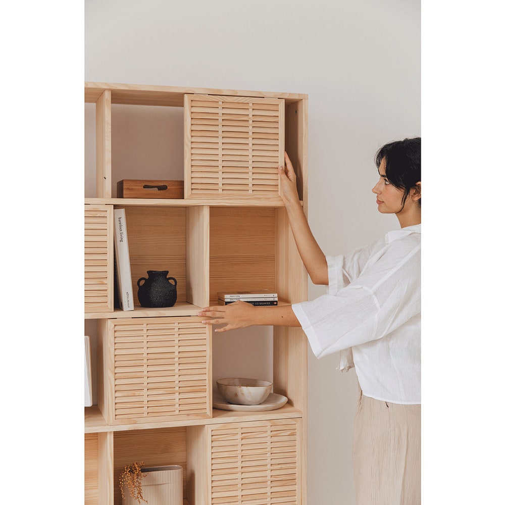 Solid wood bookcase, handmade - Estreta - Image 3