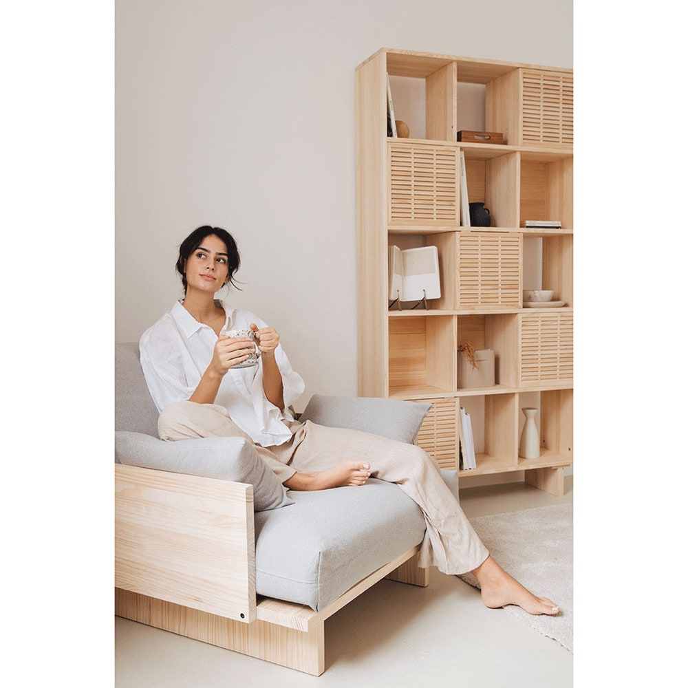 Solid wood bookcase, handmade - Estreta - Image 4