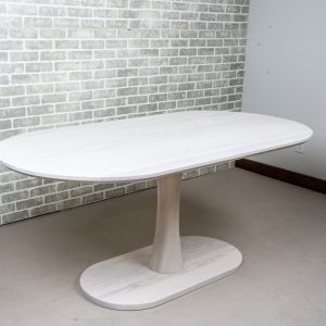White Dining Table, Custom Oval Dining Tables, White Pedestal Table, Small Wood Table for a Kitchen Banquette, Custom Dining Table White