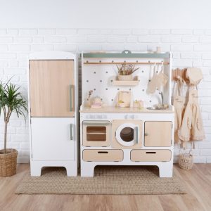 The biggest play kitchen for 10 year olds | Handmade Customizable Wooden Play Kitchen for 10 Year Old Kids | White and Pink