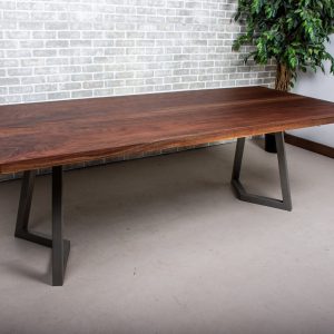 Custom Table Top, Book Match Walnut Dining Table on Steel Legs, Unique Dining Table, Custom Walnut Table Top, 7 Foot Wood Dining Table
