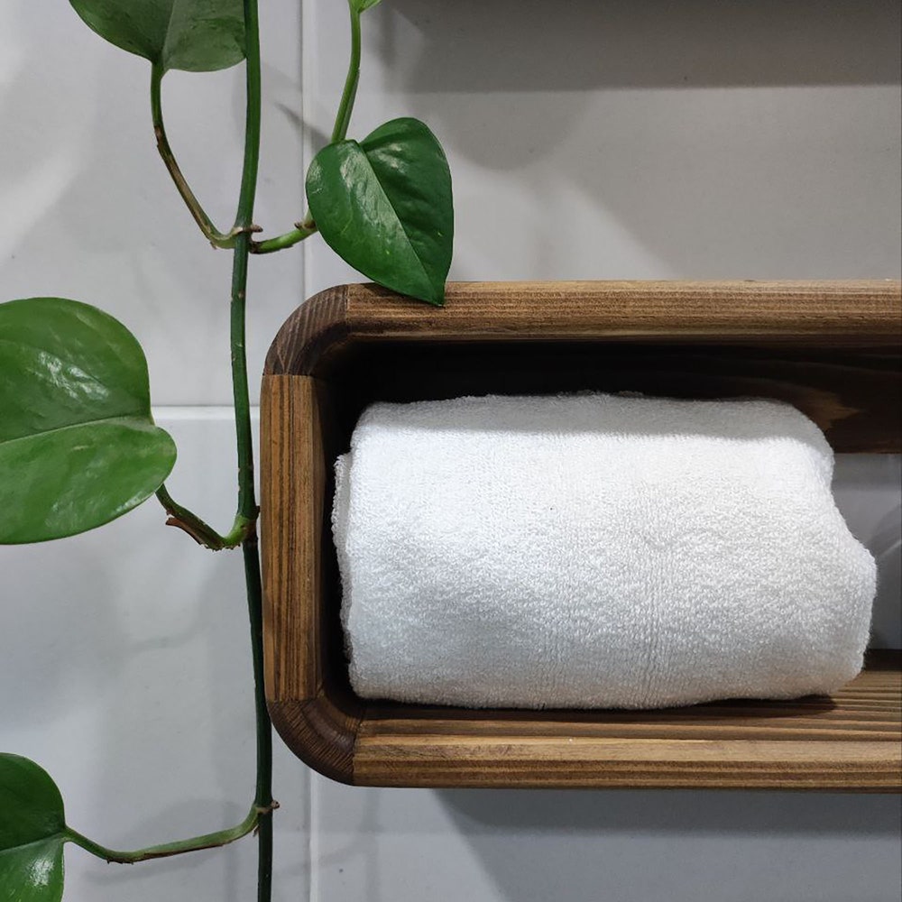 Free shipping Floating Wooden Box Rack | Bathroom Shelf Organizer | Wall Decor Storage | display shelf - Image 8