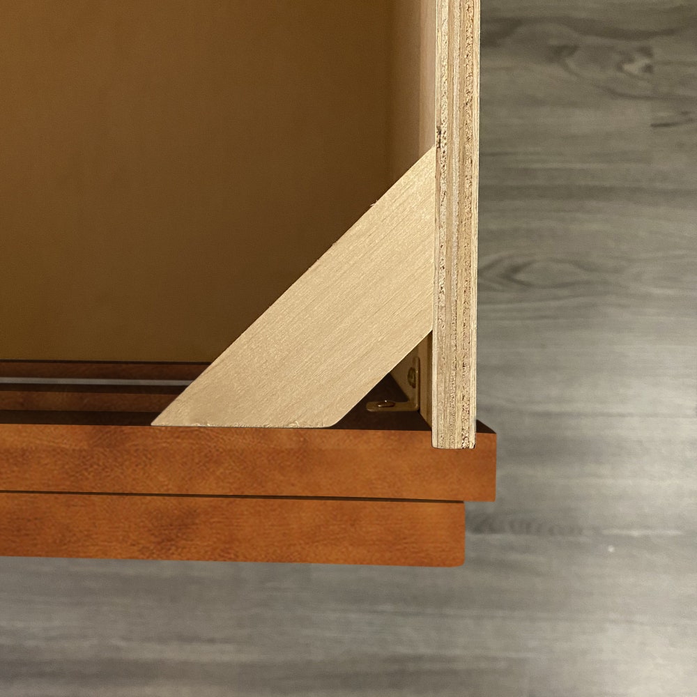 60 Inch Saddle Brown Raised Panel Bathroom Vanity with Double Sink Bases, Bathroom Furniture with Drawers - 60" W x 34.5" H x 21" D - Image 5