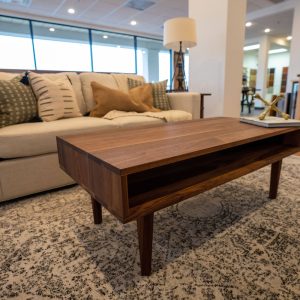 Solid Walnut Coffee Table, Handmade Modern Coffee Table With Storage, Solid Wood Furniture, Open Living Room Table