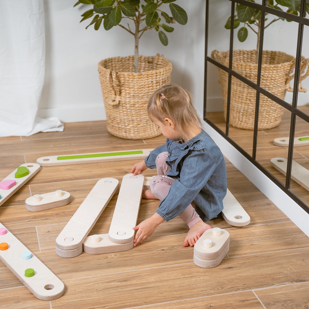 Wooden balance beam set from 6, double-sided balance beams, balance toy, Montessori, balance path, gymnastic beam, kids balance board - Image 6