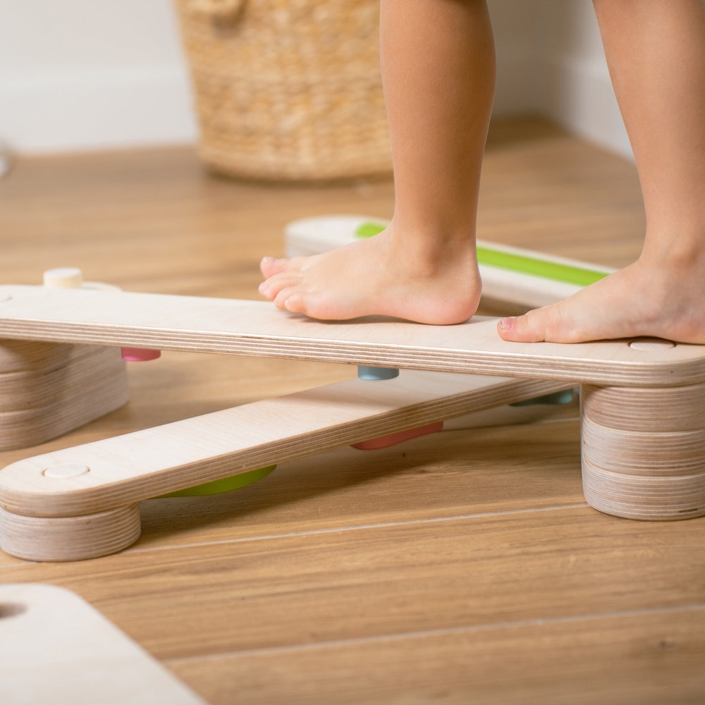 Wooden Balance Beam set - 8 beams, Double-sided balance beam, Balance Toy, Montessori, Balance Path, Gymnastic Beam, balance beam for kids - Image 7