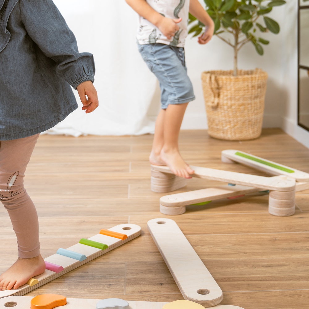 Wooden Balance Beam set - 8 beams, Double-sided balance beam, Balance Toy, Montessori, Balance Path, Gymnastic Beam, balance beam for kids - Image 6