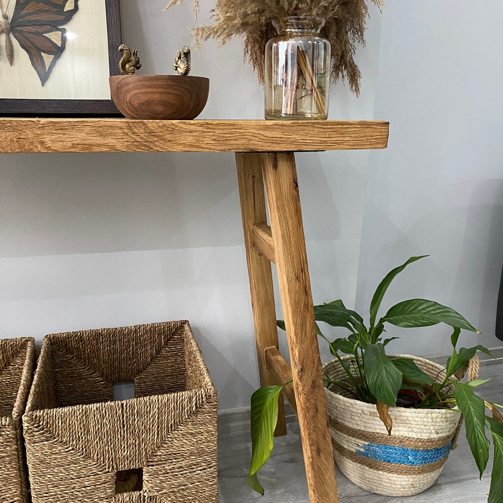 Console Table, Unique Rustic/Reclaimed Wood, Custom Farmhouse Hallway Sofa Entrway Wooden Solid Foyer Dresser Entry Table Gift for Women/Her - Image 8