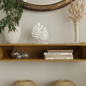 Floating Console Table Built in Solid White Oak