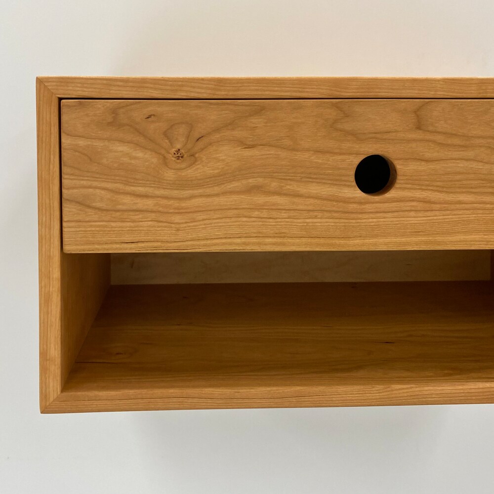 Floating Nightstand with Drawer in Solid Cherry - Image 8
