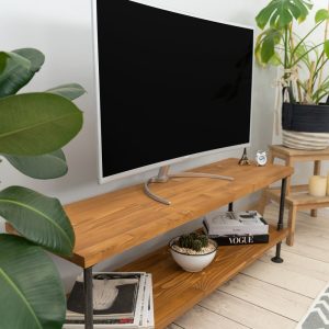 Wood and Metal Tv Unit -Mass /  media console | Industrial Tv Stand / Loft Tv Console  | rustic TV stand |industrial stylish furniture