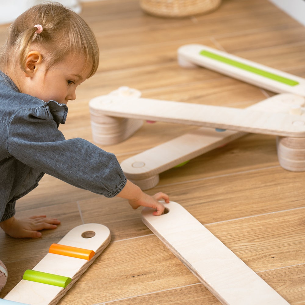 Wooden balance beam set from 6, double-sided balance beams, balance toy, Montessori, balance path, gymnastic beam, kids balance board - Image 9