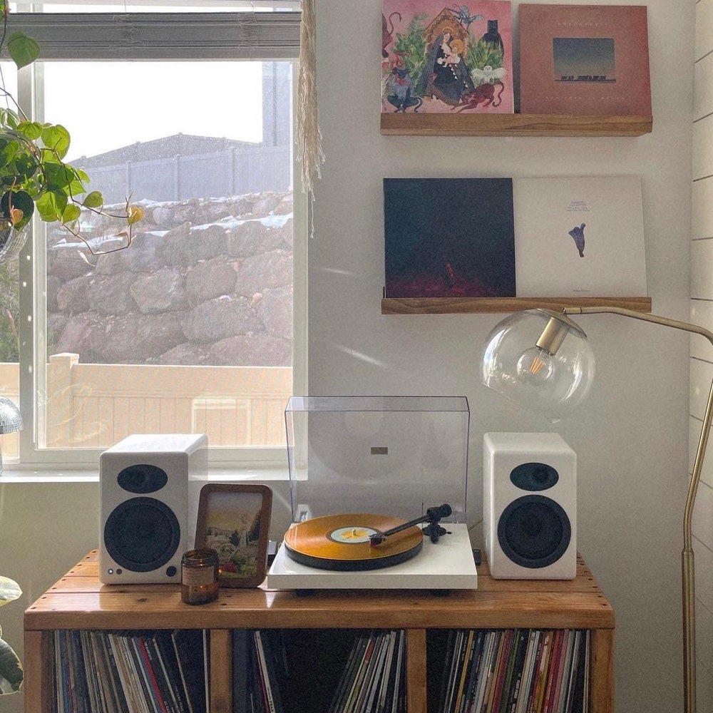 Vinyl Record Storage Record Player Cabinet Vinyl Record Holder Turntable Stand Customizable Handmade Vinyl shelves Tall Metal Legs 32” Tall - Image 8