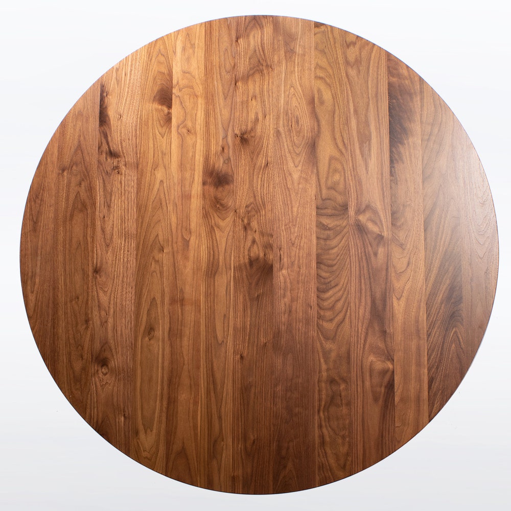 Round Coffee Table In Walnut "Kapok" - Image 9