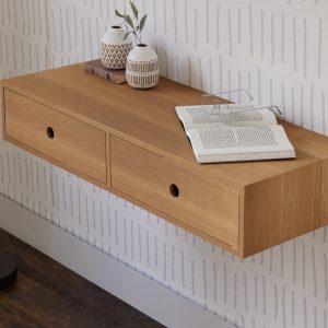 Floating Desk/ Dressing Table in Solid White Oak