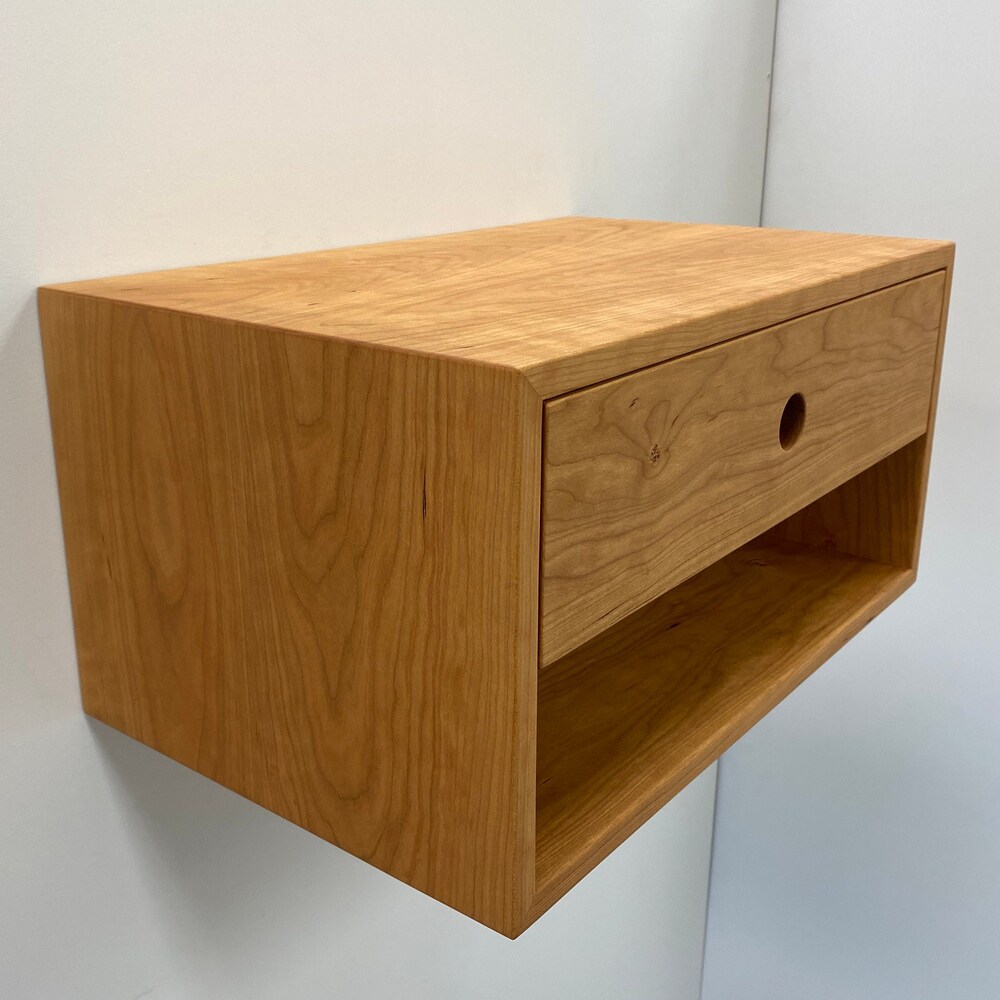 Floating Nightstand with Drawer in Solid Cherry - Image 5