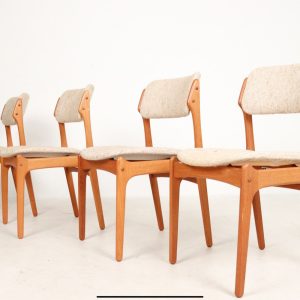1 of 6 Danish Teak wood Chairs by Erik Buch, 1960s, Midcentury furniture, vintage designer Dining Chair, Boho scandinavian Style