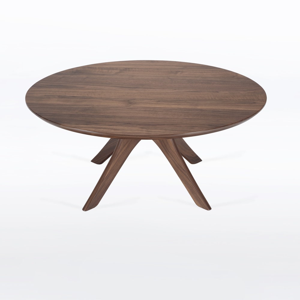 Round Coffee Table In Walnut "Kapok" - Image 6