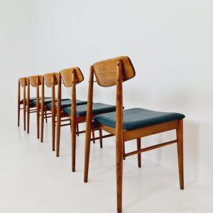 Rare Midcentury Vintage Austrian dining chairs by Josef Frank for Wiesner Hager, 1960s, set of 5