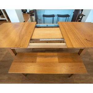 Cherry Extension Dining Table, Custom Center Extendable Solid Wood Table, Handcrafted Solid Wood Dining Table