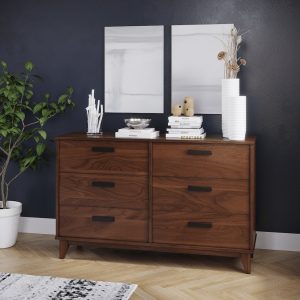 Modern Handcrafted Wooden Bedroom Dresser, Made Custom with Cherry, Maple, White Oak, or Walnut, Handcrafted Wooden Bedroom Dresser