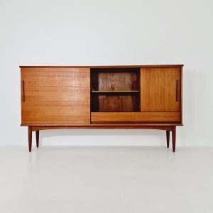 Mid Century Modern German Teak Highboard, Sideboard  by Hilker, 1960s