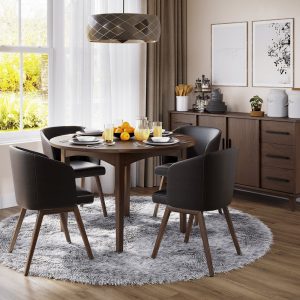 The Eloise Dining Table, Handmade with Cherry, Maple, White Oak, or Walnut, Eloise Base, Contemporary, Mid Century