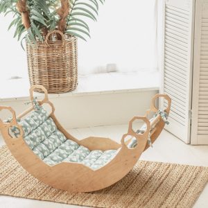 Montessori Climbing Arch with Rocker Cushion, Toddler climber, Montessori nursery furniture, indoor play gym, Nursery baby swing