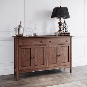 Handcrafted Wooden Dining Room Buffet Table, Handmade Wooden Credenza, Custom Made With Cherry, Maple, White Oak, or Walnut