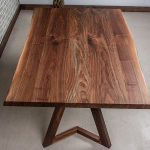 Calm Live Edge Table, Live Edge Walnut Dining Table, Wood Kitchen Table with a Live Edge, Solid Walnut Dining Table, Live Edge Dining Table