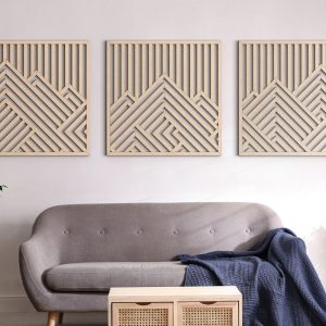 Mountains Wooden Wall Art Set | Geometric wood wall art | Modern Wood Wall Panels | Wood wall decor | Mountains wall art | Home decor