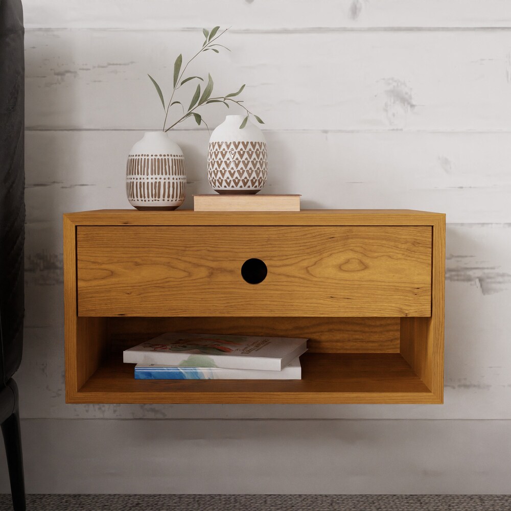 Floating Nightstand with Drawer in Solid Cherry - Image 10