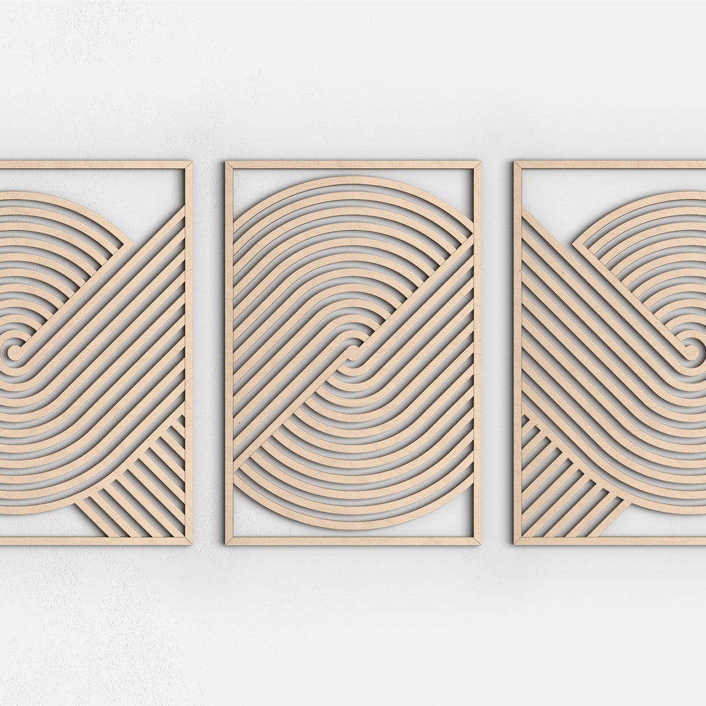 Wood Wall Art Set | Geometric Decor | Modern Wood Wall Art | Wall Wooden Art | Minimalist wall art | Living Room Decor | Abstract wall art - Image 5
