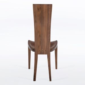 Handmade Dining Chair In Solid Walnut Wood - Gazelle High Back