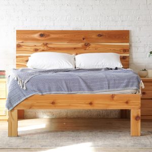 Plank Standing Platform - Rustic Modern Platform Bed Frame and Headboard - Solid Wood - Handmade in USA