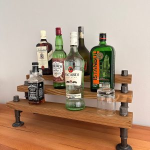 Bar Display, Bar Organizer, Kitchen Shelves, Whiskey Bottle Display, Wine Racks,Pipe Tier Drink Racks