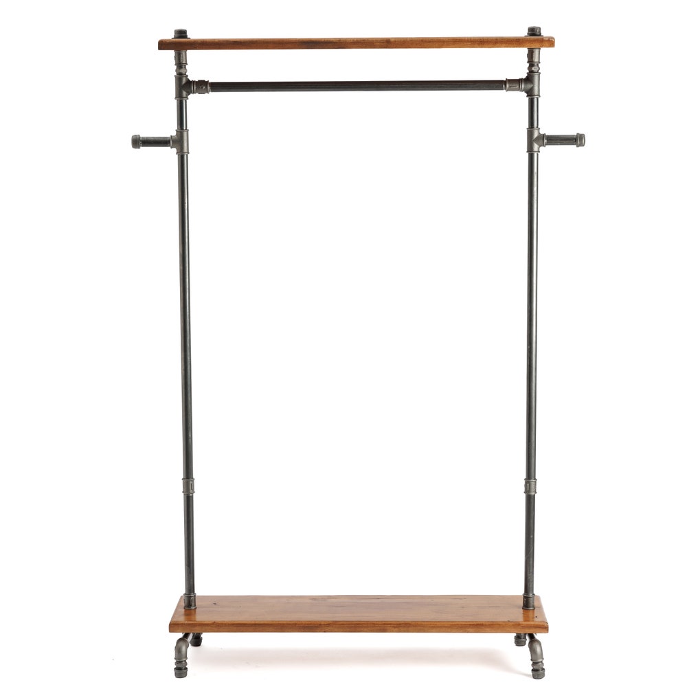 Floating Shelf and Clothing Bar, Retail Fixture, Rustic Industrial 36" Wood with Pipe Rack, Garment Rack, Industrial Floating Shelves - Image 7