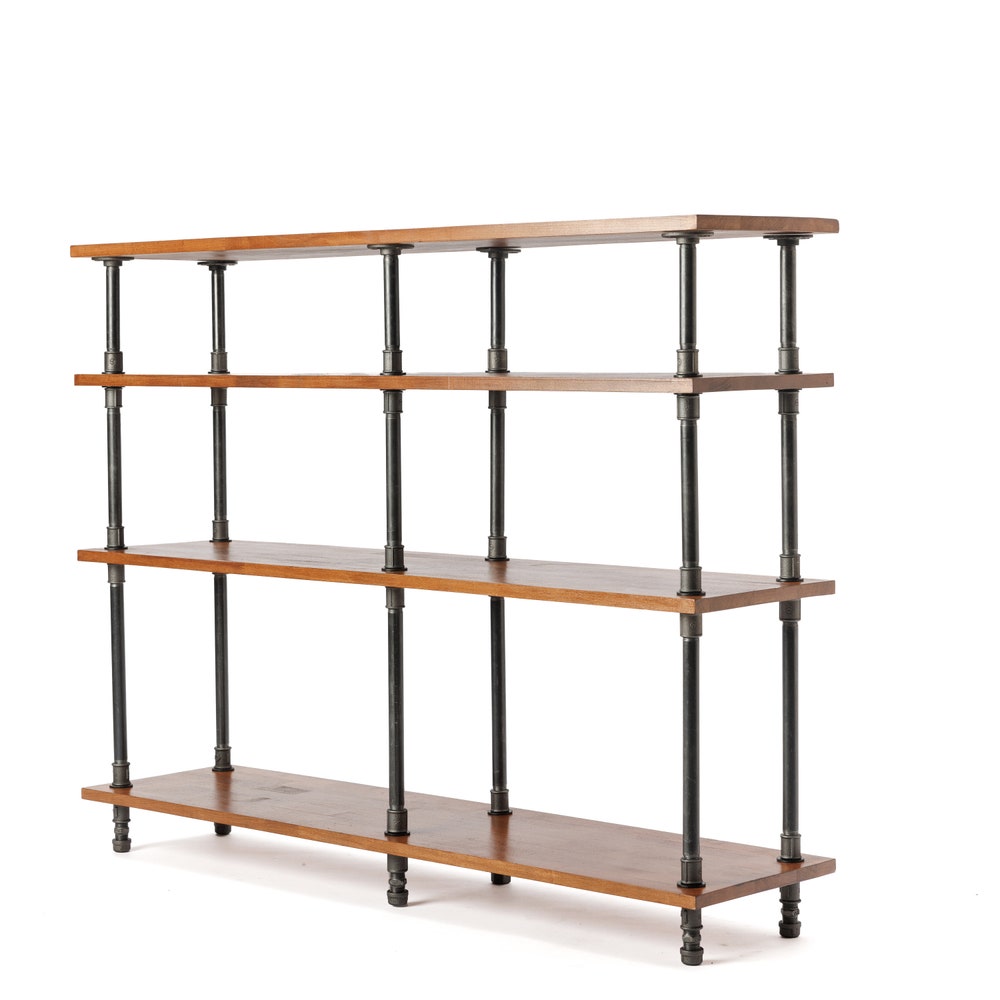 Industrial Pipe and Wood Kitchen Storage Cart, handmade furniture, coffee table, round table, diy table, black pipe table, living table - Image 7