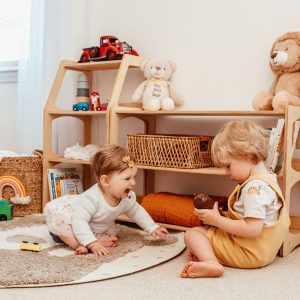 Storage Furniture for toddler playroom, Montessori cubby, Baby clothing rack, Wooden hanger, Girls dress up, Kid bookshelf, Toy Organizer