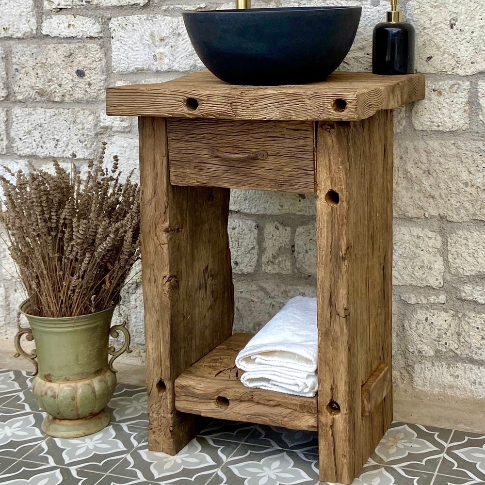 Farmhouse Small Bathroom Vanity 24 inch, 30 Bathroom Vanity Wood Reclaimed, 36inches Single Sink Bathroom Vanity Rustic - Image 3