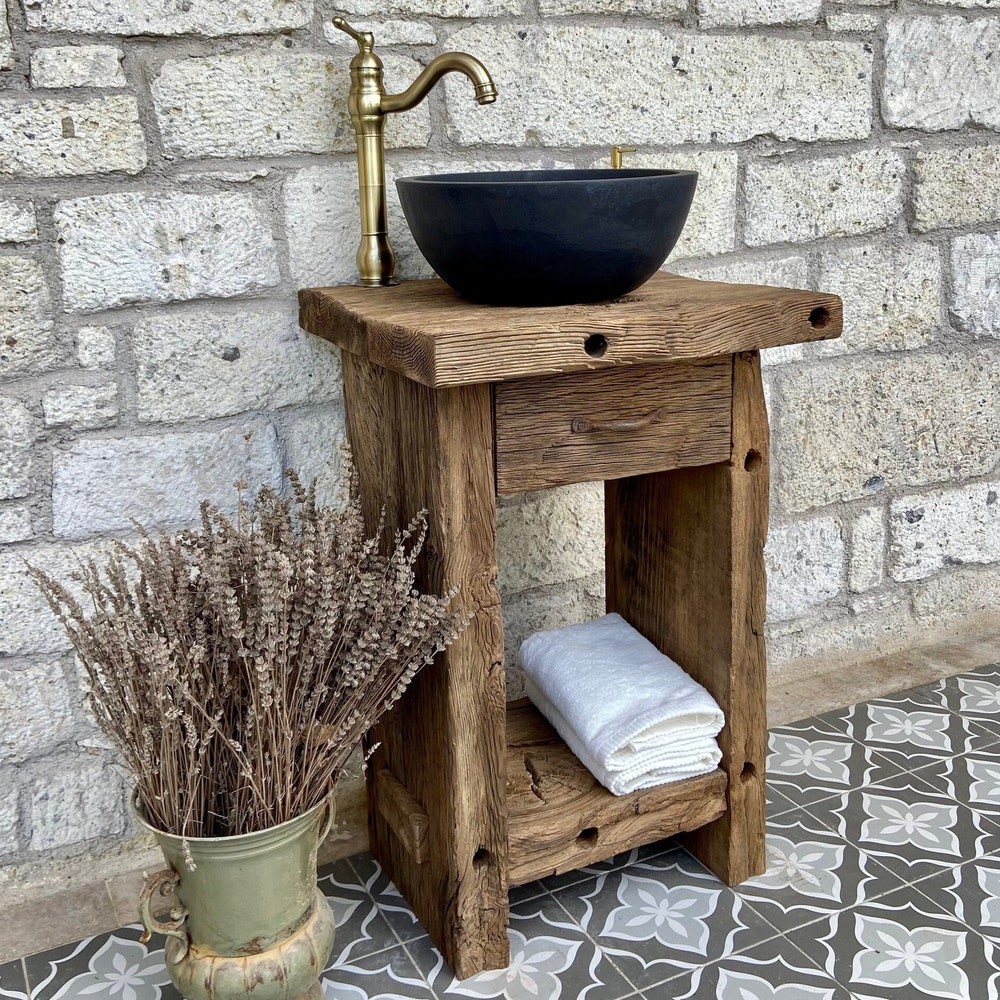 Farmhouse Small Bathroom Vanity 24 inch, 30 Bathroom Vanity Wood Reclaimed, 36inches Single Sink Bathroom Vanity Rustic - Image 8